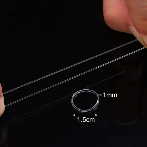 Miniatura 2 de Hicarer 1000 mini bandas de goma bandas elásticas suaves para peinados de cabello (1.5 cm, transparente)