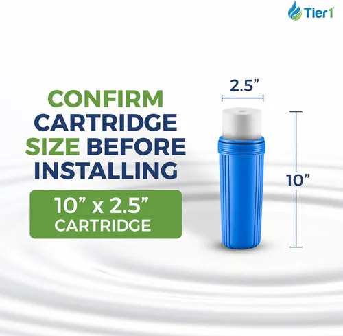 Miniatura 3 de Tier1 Cartucho de repuesto de filtro de agua de sedimentos de polipropileno hilado para toda la casa de 10 micrones, 10 pulgadas x 2.5 pulgadas