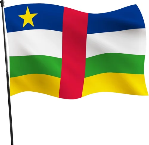 Miniatura 2 de YongFoto Bandera de la República Centroafricana de 1 x 1.5 pies para celebraciones al aire libre, hogar, jardín, porche, decoración de fiesta