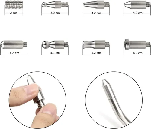 Miniatura 6 de LadyRosian Herramientas de varillas de reparación de abolladuras, 27 piezas, kits de reparación de abolladuras sin pintura con cabeza cónica