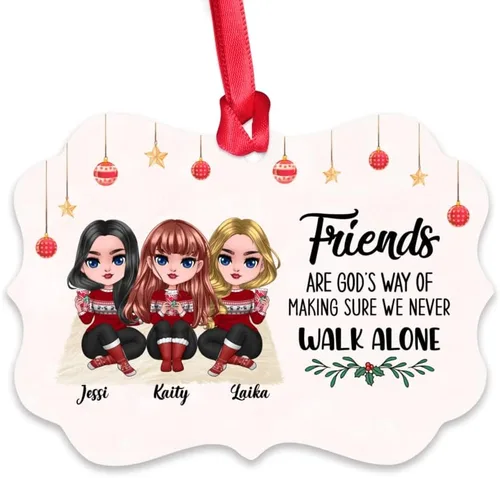 Miniatura 21 de Gossby Adorno de Navidad personalizado para mujeres, regalo de amistad de Navidad personalizado para mujeres con nombre, regalo de Navidad