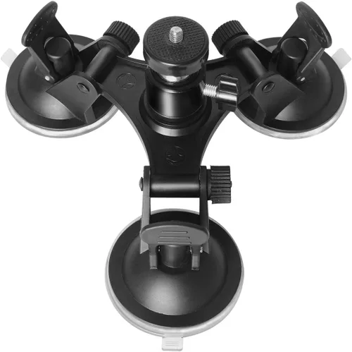 Soporte de succión para cámara DSLR de triple copa compatible con Nikon Canon Sony DSLR/Camcorder + GoPro Hero Sony Garmin Xiaomi Yi SJCAM Soporte