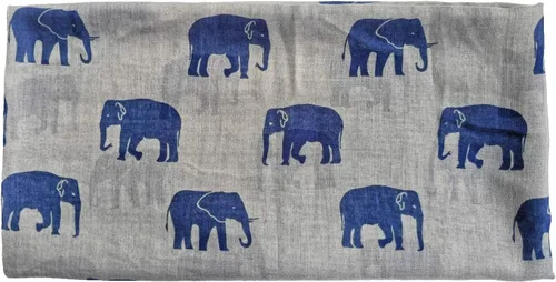 Miniatura 12 de V28 Hermosa bufanda larga y suave con estampado de elefante azul - grande
