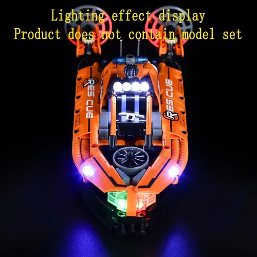 Miniatura 5 de GEAMENT Kit de luz LED compatible con Lego Rescue Hovercraft - Juego de iluminación para modelo de construcción Technic 42120