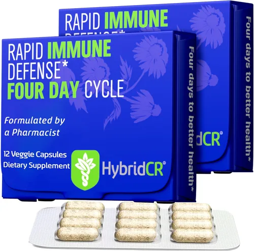 Hybrid Suplemento de apoyo inmunológico rápido CR - Suplemento de inmunidad de 4 días - Refuerzo de defensa inmunológica con equinácea, ginseng,