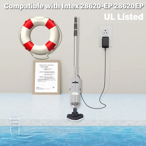 Miniatura 4 de Cargador de aspiradora de piscina de 5 V apto para aspiradora de piscina de mano recargable Intex, cable de alimentación de repuesto compatible
