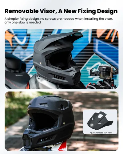 Miniatura 5 de ILM Casco para motocross juvenil, casco ATV para niños, motocross, BMX, motocicleta todoterreno con gafas, guantes, máscara DOT modelo MT601Y
