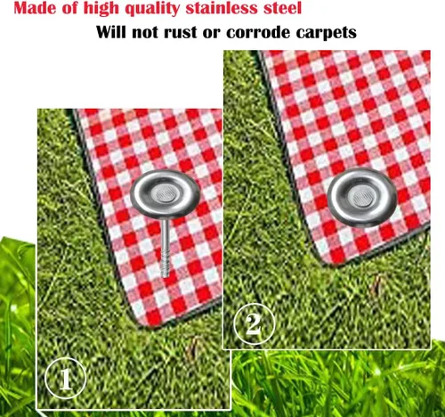Miniatura 3 de 10 estacas para alfombras de caravana al aire libre, estacas de acero inoxidable Spira para patio, utilizadas para fijar alfombras, tiendas