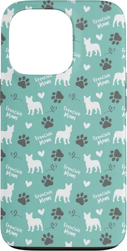 Miniatura 10 de Funda para iPhone 13 Pro Max Frenchie Mom Bulldog Francés Mamá Azul Mujeres