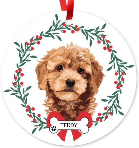 Miniatura 26 de Adorno de Navidad personalizado de Beagle, adorno personalizado con nombre de mascota, regalos para los amantes de los perros Beagle, decoración