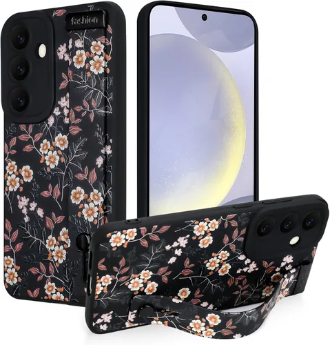 Miniatura 33 de Funda magnética compatible con Samsung Galaxy S25 Ultra para mujeres y hombres, estética flor de durazno, correa de muñeca ajustable incorporada