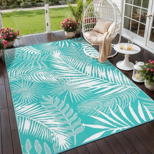 Miniatura 10 de Alfombras para Exteriores 9'x12' para Patios, Alfombra de Paja de Plástico Reversible para Exteriores en Claro, Alfombra de Exterior Grande para RV