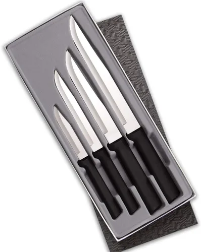 Miniatura 3 de Rada Juego de regalo de registro de boda de cubiertos (G204), juego de cuchillos de 4 piezas con afilador de borde rápido (R119), mango negro