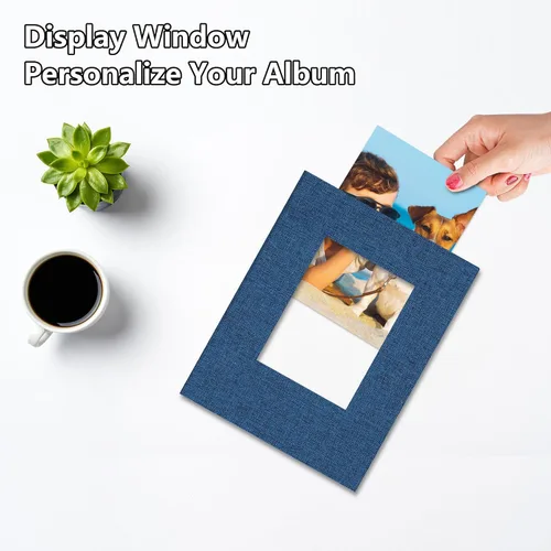Miniatura 2 de Álbum de fotos Yopih 4x6 100 bolsillos con cubierta de lino, álbumes de fotos para familia, boda, bebé, libro de fotos con capacidad para imágenes