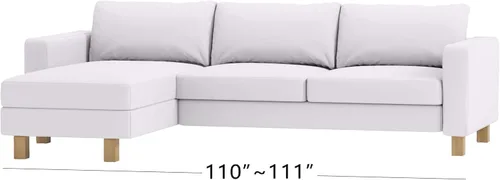 Miniatura 2 de Solo funda de sofá Karlstad de algodón denso de tres asientos y funda de diván de repuesto solo se adapta al sofá de esquina seccional IKEA