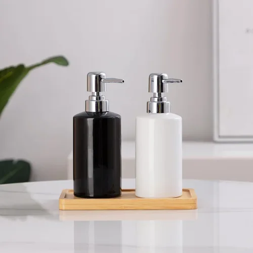 Miniatura 6 de Dispensador de jabón FE, dispensador de jabón líquido de cerámica de 300 ml/10 oz, dispensador de jabón recargable para cocina, baño y lavadero