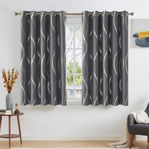 Miniatura 83 de NICETOWN Paneles de Cortinas Opacas para Dormitorio - Tratamiento de Ventanas con Aislamiento Térmico, Ojales Sólidos, Cortinas Opacas con Diseño