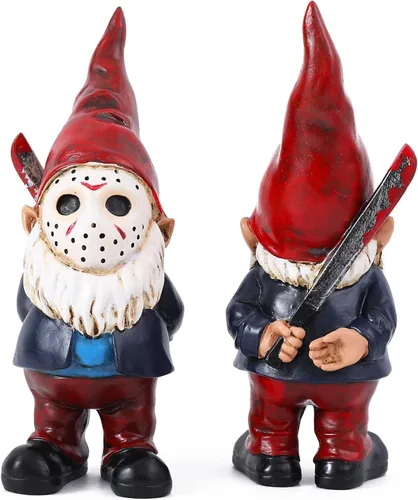 Miniatura 10 de SPINNDO Decoración de terror, regalos de dedo medio, decoración de jardín, gnomos, estatuas de jardín