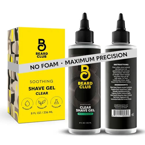 Beard Club - Gel de afeitado prémium para hombres – Crema de afeitar hidratante para hombres para pieles sensibles – Aroma de cedro precisa y Gel de