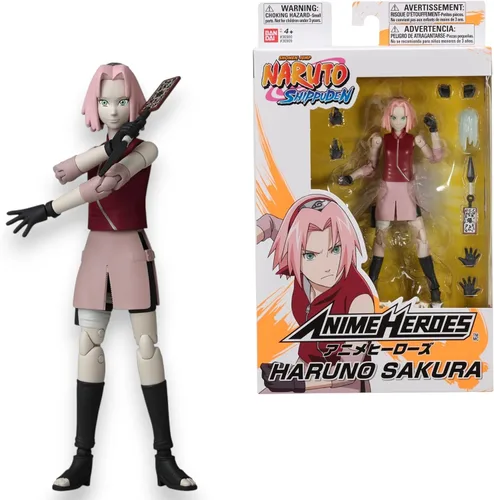 BANDAI Anime Heroes Naruto Figura de acción Haruno Sakura | Figura de 6.7 in con manos y accesorios adicionales | Figuras de acción de anime