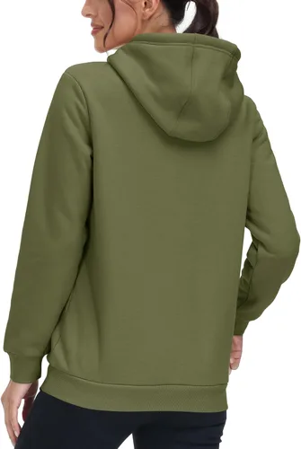 Miniatura 78 de MAGCOMSEN Sudaderas con capucha para mujer, con forro de sherpa, de vellón, para invierno, cálido, pesado, de algodón, con bolsillo