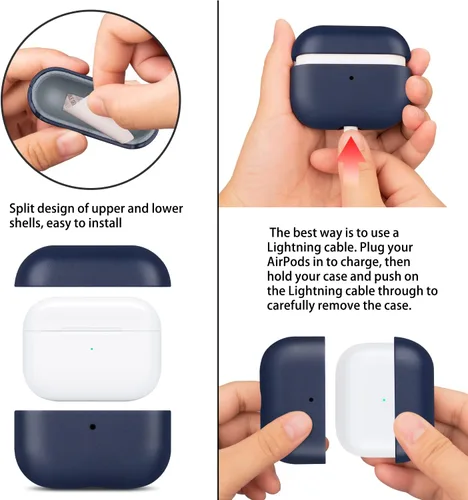 Miniatura 4 de Maogoam Funda de cuero para AirPods Pro 2 con botón, funda de piel auténtica de cera de aceite curtido vegetal para AirPods Pro 2ª