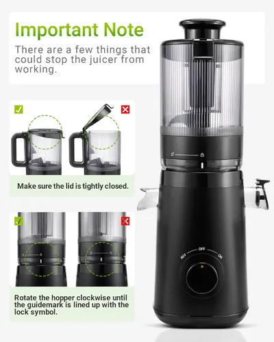 Miniatura 9 de TUUMIIST - Exprimidor de prensado en frío con canal de alimentación extra grande de 5.3 pulgadas para frutas y verduras enteras, fácil de limpiar