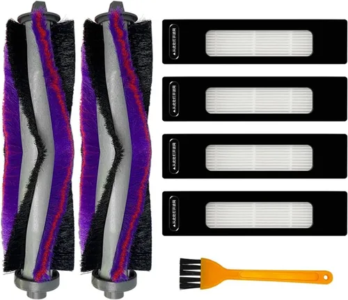 Miniatura 2 de Accesorios de repuesto para aspiradora robot, cepillo principal de rodillo Hepa, compatible con Midea S8 / S8+ Plus (color : juego A)