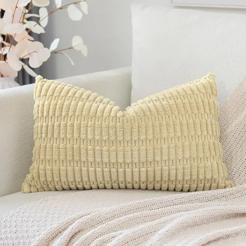Miniatura 74 de OTOSTAR Fundas de Almohada Decorativas de Pana de 16 x 24 Pulgadas Súper Suaves Bohemias a Rayas Rectangulares Fundas de Cojín Modernas para Sofá