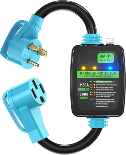 Miniatura 12 de CircleCord Cable adaptador de caravana de 50 Amp a 15 Amp, macho 5-15P a hembra 14-50R de alimentación eléctrica Dogbone, STW resistente de calibre