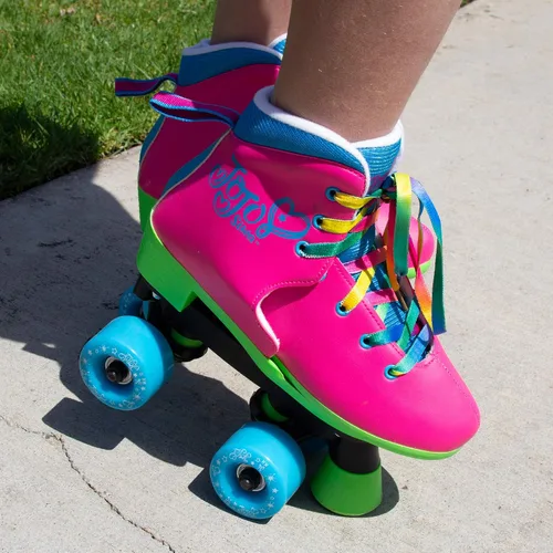 Miniatura 2 de Circle Society JoJo Siwa - Patines ajustables para niñas, diseño de arcoíris JoJo Siwa, patines clásicos para niños, tallas 12-3, ideales