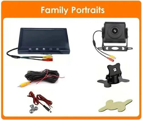 Miniatura 4 de Monitor de botón táctil resistente de 7 pulgadas + kit de cámara inversa para camiones/autobuses/carretillas elevadoras - Sistema de visión trasera