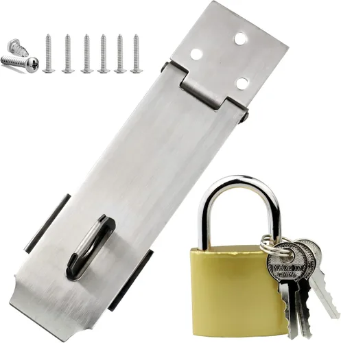 Miniatura 8 de Arlai Cerrojo de puerta de acero inoxidable de 4 pulgadas, seguridad de 90 grados, ángulo recto, cerrojo de bloqueo, cierre de puerta de seguridad