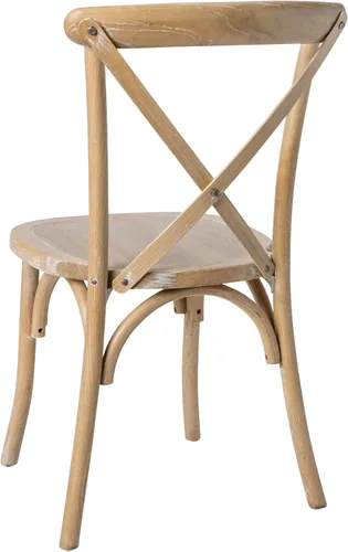 Miniatura 8 de Flash Furniture Advantage Natural - Silla con respaldo en X de grano blanco
