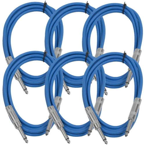 Miniatura 8 de Seismic Audio Cables de guitarra para altavoces, cables de guitarra TS de ¼ pulgadas, 3 pies, multicolor, paquete de 6 Color múltiple