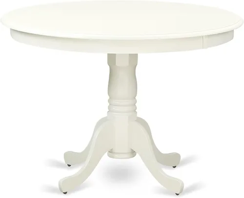 Miniatura 3 de East West Furniture HLVE3-LWH-15 - Juego de mesa y sillas de cocina de 3 piezas contiene una mesa redonda de comedor con pedestal y 2 sillas Parson