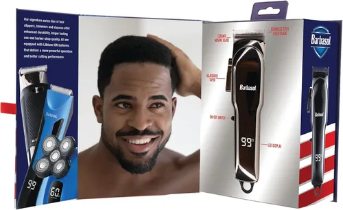 Miniatura 4 de Barbasol Cortapelos recargable, cortadora de pelo profesional y doméstica para hombres, cuchillas de cerámica de bajo calor sin óxido, 6 peines