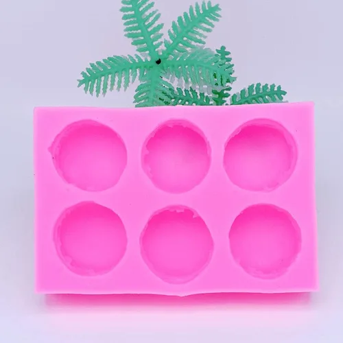 Miniatura 6 de Molde de silicona para macarrón de 6 agujeros, suministros de molde para hornear chocolate (color aleatorio)
