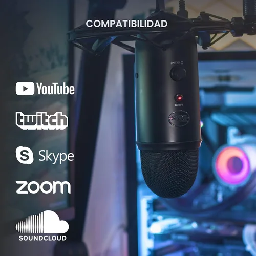Miniatura 9 de Blue Yeti USB Mic para grabar y transmitir en PC y Mac, 3 cápsulas de condensador, 4 patrones de captación, salida de auriculares y control