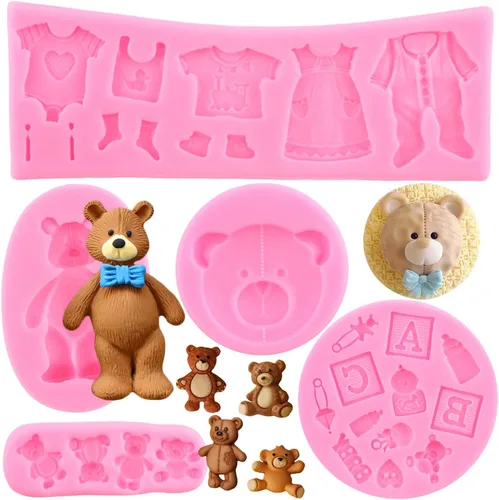 Miniatura 12 de ZiXiang Molde de silicona para oso para el día de San Valentín, molde de dulce de oso lindo molde de bola, perla, semiesfera, moldes de chocolate