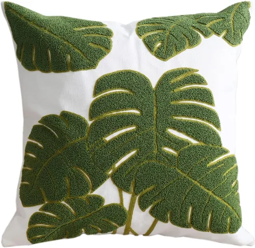 Miniatura 33 de Fundas bordadas decorativas para almohada de 18 x 18 pulgadas. Funda de cojín para sofá, cama, silla, funda de almohada 100% de algodón de 18 x 18