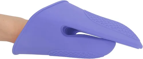 Miniatura 2 de Jeanoko 2 mitones de horno de silicona engrosados para cocina, guantes de horno para cocina (morado)
