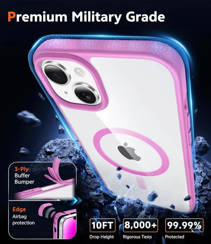 Miniatura 403 de FNTCASE Funda para iPhone 13 Pro-Max: Fundas magnéticas transparentes compatibles con Magsafe Slim anti amarillamiento protección contra caídas