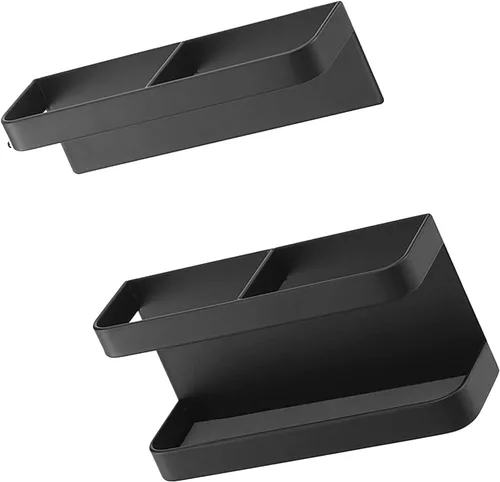 Soporte magnético para paraguas, soporte para paragüas, soporte ajustable de pared, soporte para paraguas organizador de ahorro de espacio para Negro