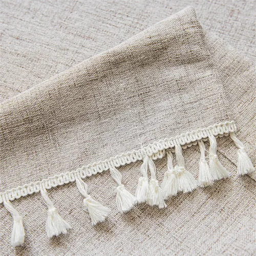 Miniatura 8 de Setaback - Cortinas bohemias de lino para sala de estar, 84 pulgadas de largo, 2 paneles con borlas, estilo campestre bohemio, bolsillo para Gris