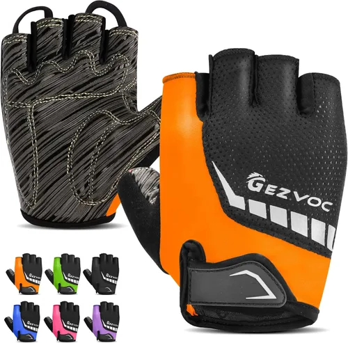Guantes de ciclismo con almohadilla absorbente de golpes, agarre extra, ajuste flexible, peso ligero, transpirable para hombres y mujeres ciclismo