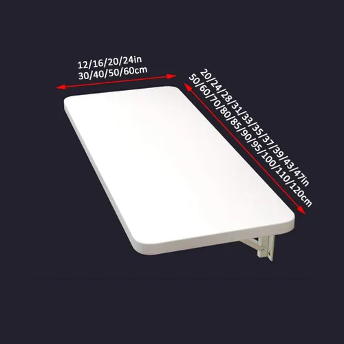 Miniatura 2 de Mesa de comedor plegable para cocina montada en la pared, mesa de comedor multifuncional flotante, banco de trabajo, 39 tamaños, carga de 220