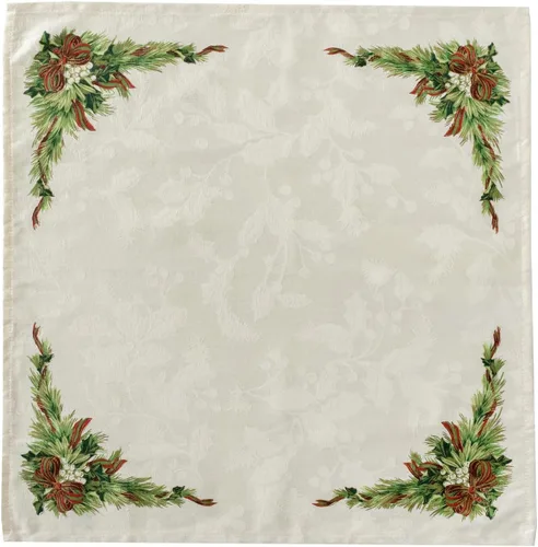 Miniatura 5 de Benson Mills mantel con diseño de moños navideños, 55% algodón, 45% poliéster
