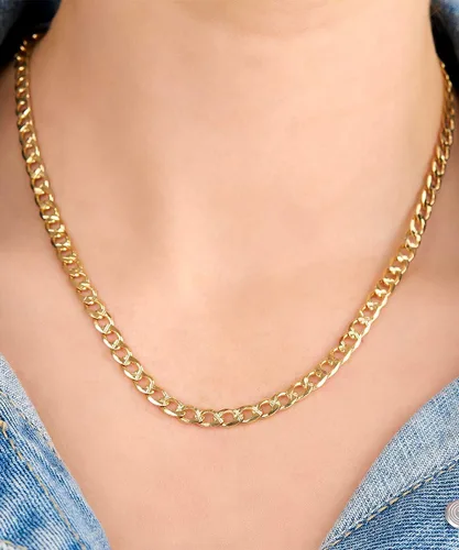 Miniatura 2 de Barzel Collar de cadena de oro chapado en oro de 18 quilates eslabones cubanos de 0.079in, 0.118in, 0.157in, 0.197in, para mujeres u hombres