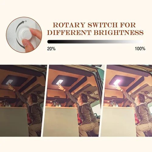 Miniatura 6 de Retisee 10 luces interiores de caravana de 1700 lúmenes, 3 colores de 12 V, luces LED de cúpula de techo con encendido/apagado para cámper